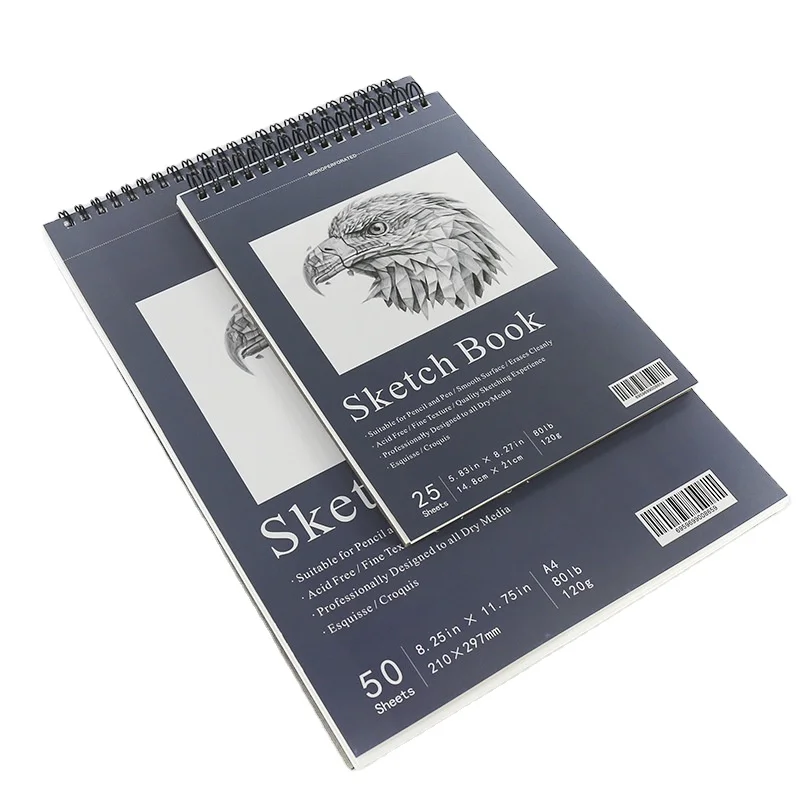 Factory price A3 A4 A5 art sketchbook students Spiral sketchbook drawing sketch pad with Custom Logo