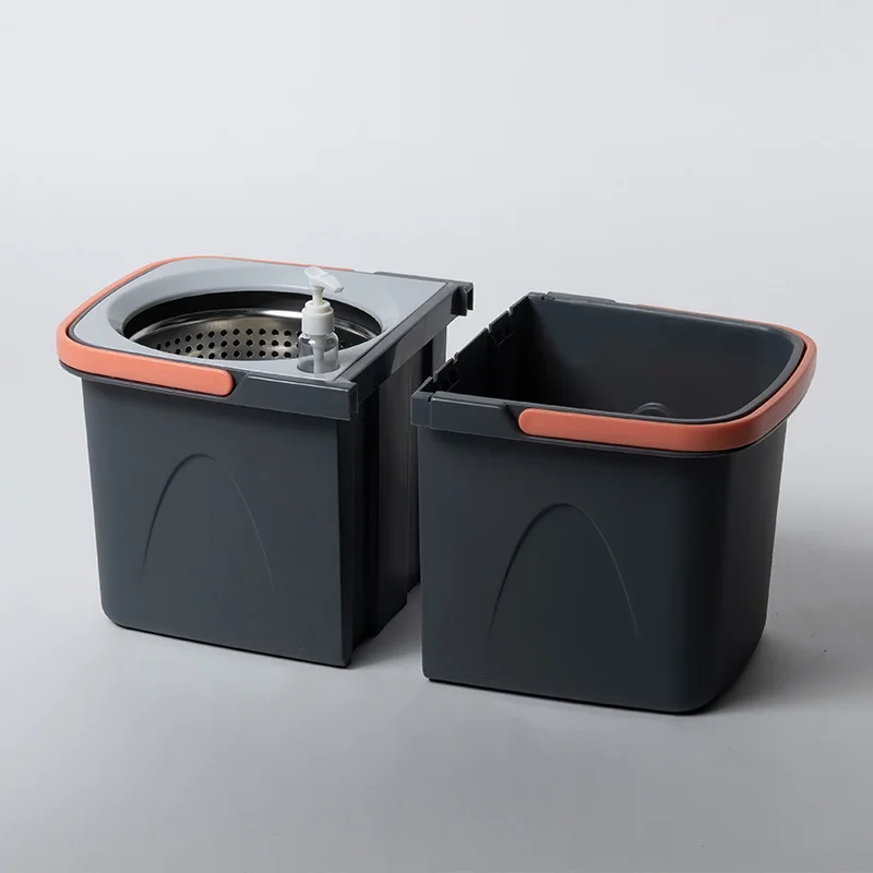 Detachable rotating mop bucket Sewage separation bucket domestic hand-wash-free rotary mop steel basket/plastic basket
