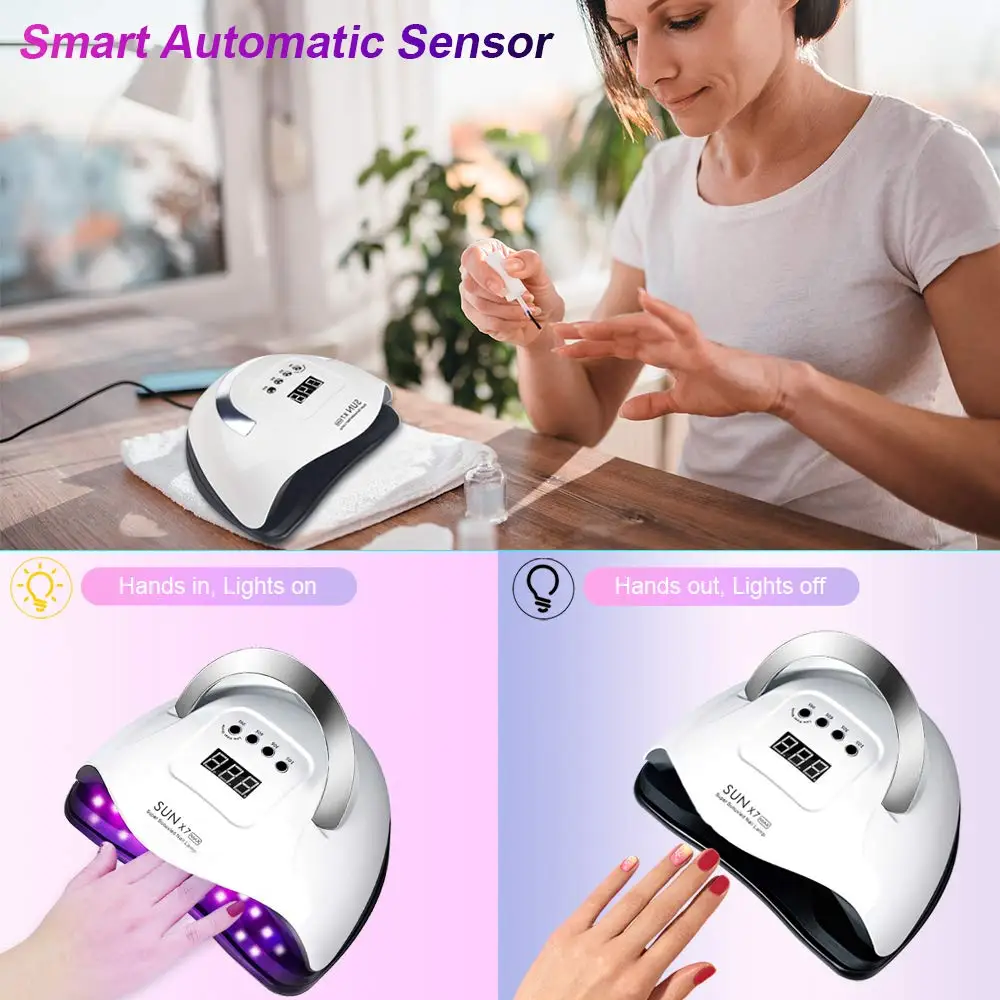 SUNX7 MAX 180W UV led nail Lamp 57 leds Fast Curing Gel Polish Nail Dryer with led uv lamp Timer Setting Smart Sensor Nail tool