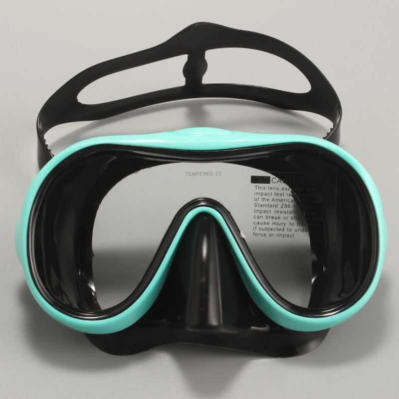 JSJM New Large-Frame Diving Goggles High-Definition Tempered Glass Adult Silicone Mask Diving Equipment