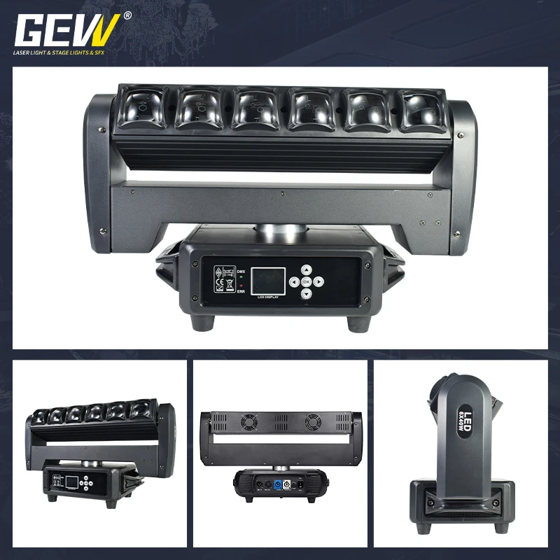 GEVV 6x40W Night Club Lights Disco 6 x 40W RGBW 4in1 LED Pixel Beam Zoom Wash Moving Head Bar Light