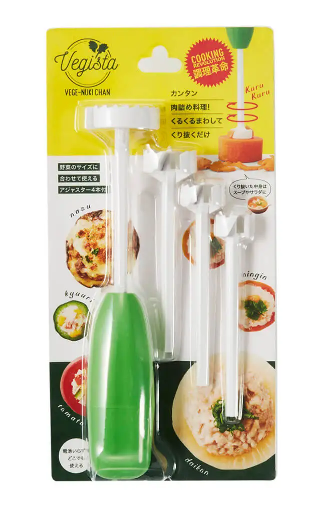 Multifunction Spiralizer Pedicure Corer Hole Digger 4Pcs/Set Replaceable Digging Head Fruit & Vegetable Corer Meat Filling Tool