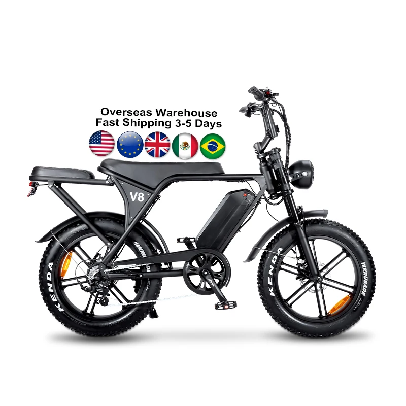 Electric Fatbikes for Adults in EU USA Warehouse Electric Fat Bikes Ouxi V8 Fat E-bikes 20 Inches Electric City Bikes