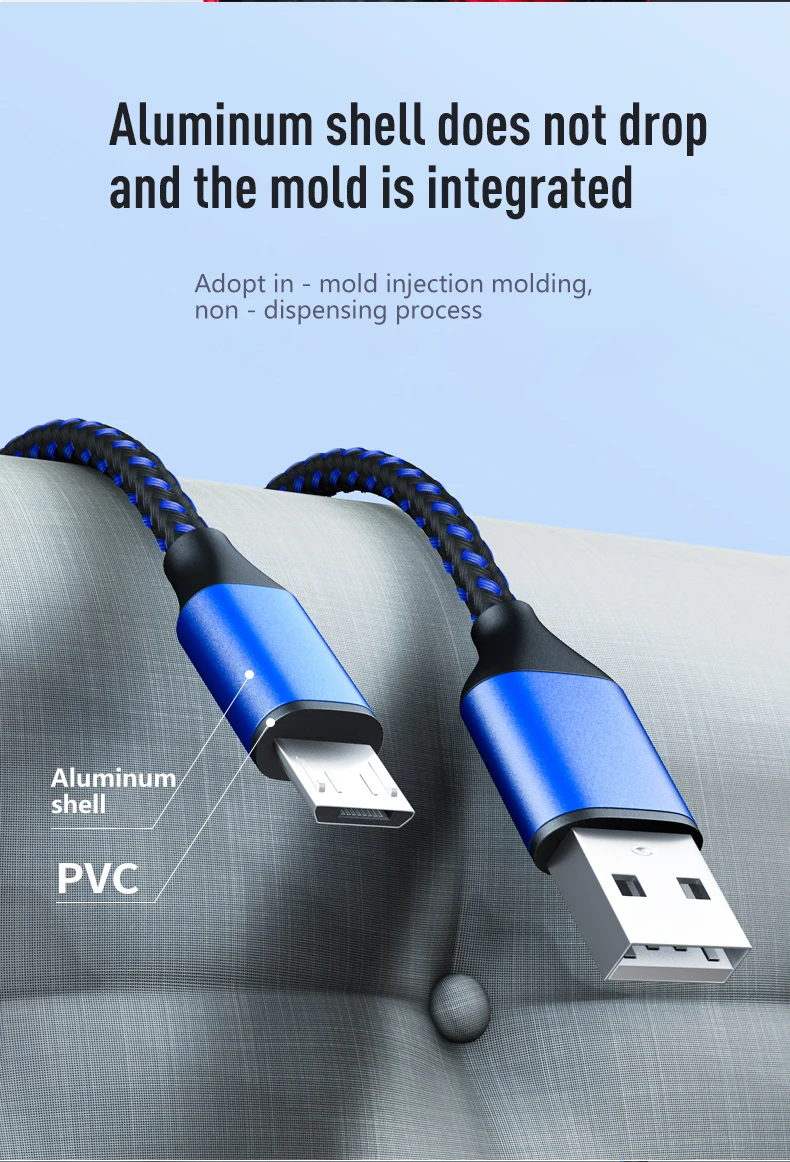 Wholesale 2.4A 3ft 1M Nylon Braid colored micro usb serial cable Type C Cable Android Cable for Huawei Samsung fast charger