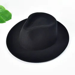 Top Hat Wholesale Wool Felt Plain Fedora hats Unisex Ribbon Pattern Color Cloche Hat