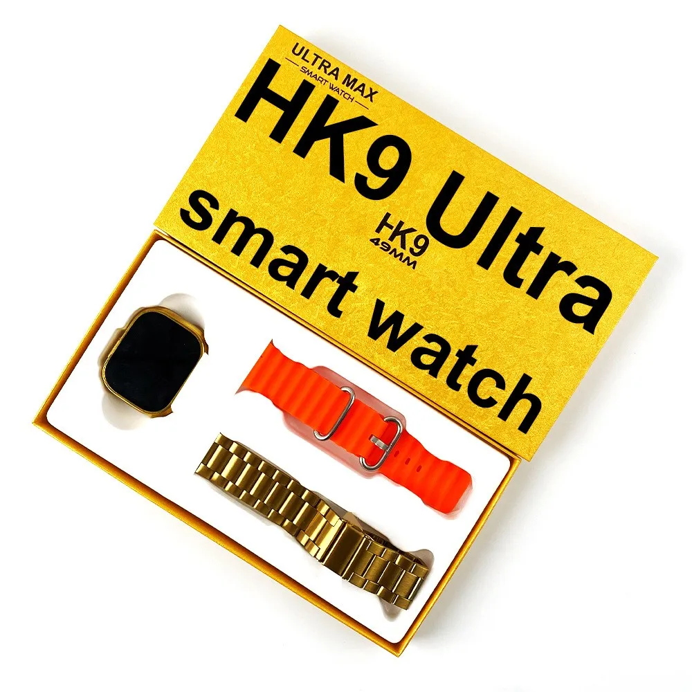 2023 NEW ARRIVAL hk9 pro ultra max smart watch with Double Straps Gold Smart watch PK G9 Ultra pro MAX smartwatches