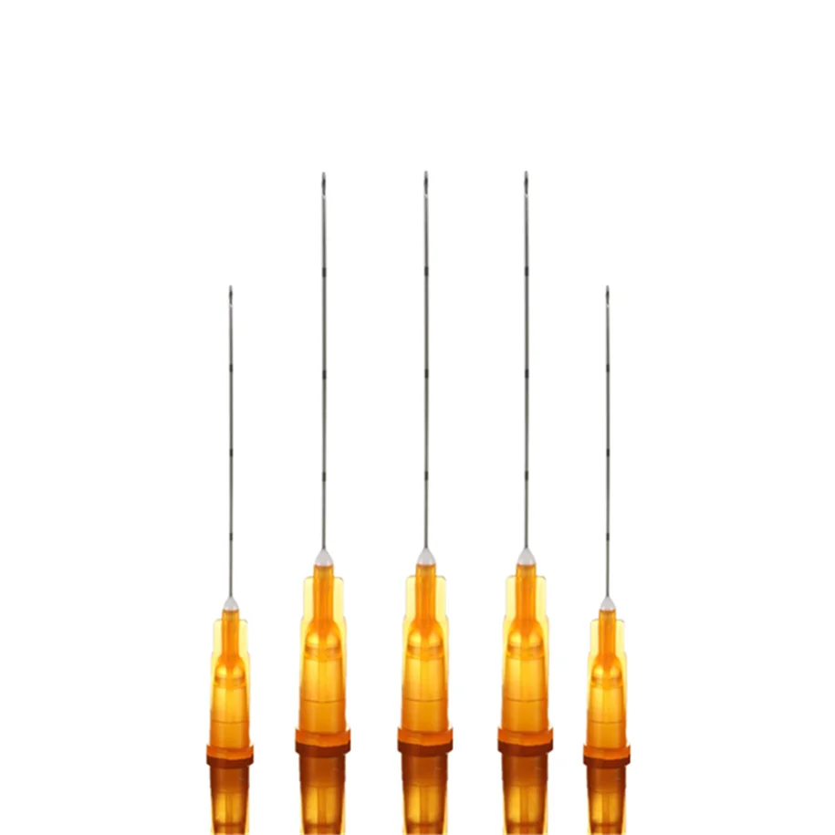 Stainless steel types of micro cannulas 18g 21g 22g 23g 25g 27g 38mm blunt tip fine micro cannula needle for fillers injection