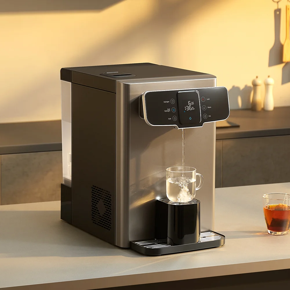 Customizable innovative reverse osmosis ice water compressor cooling instant hot and cold hydrogen water purifier machine