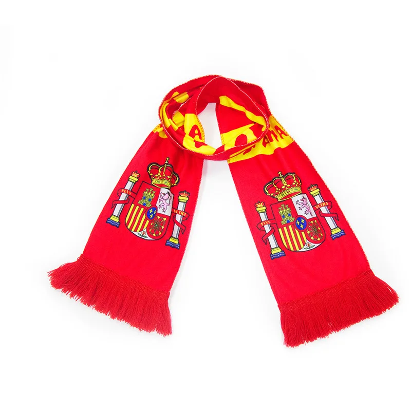 Best Selling Sports Soccer Team Fan Scarf Custom Acrylic Knitted Jacquard Football Scarf