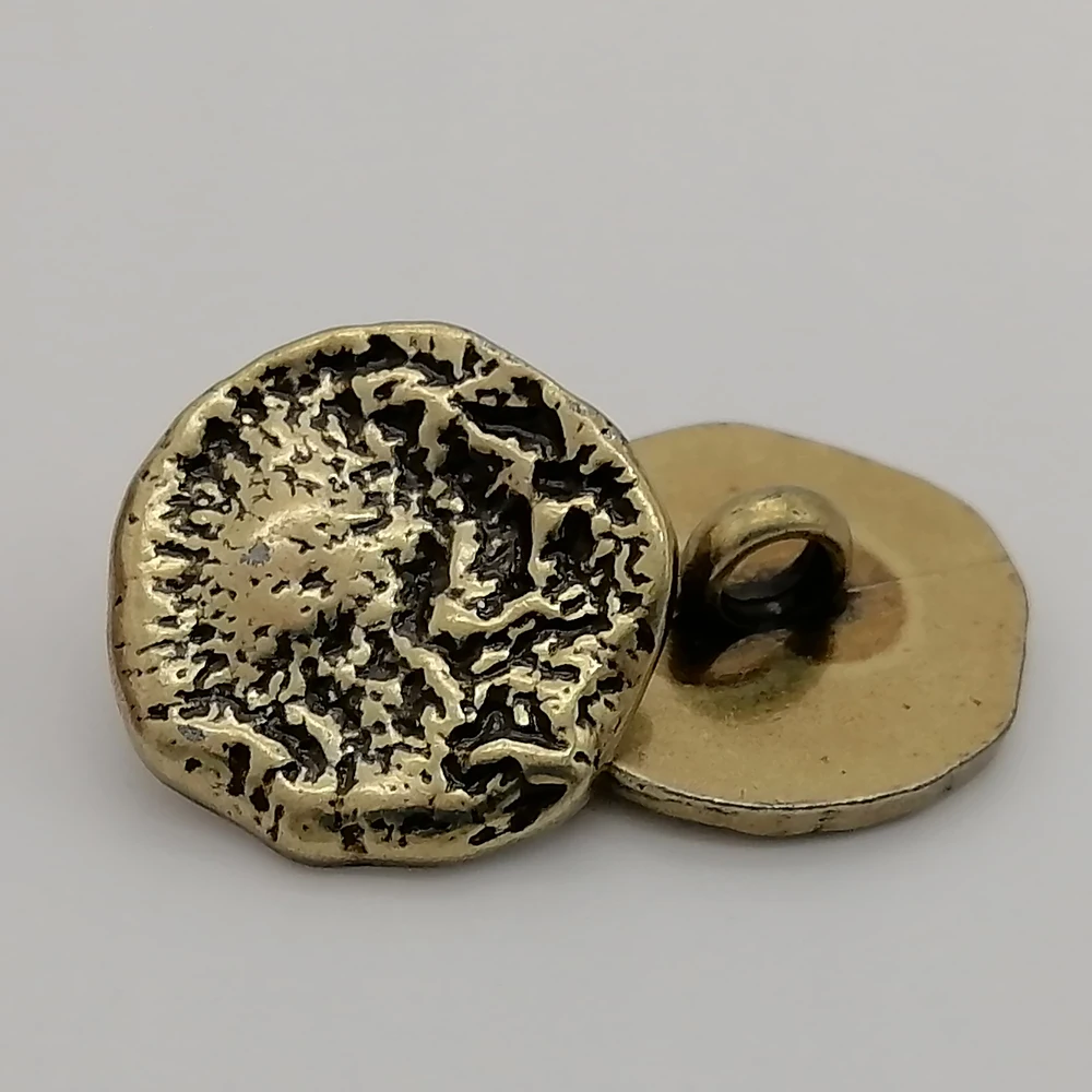 Red Copper White Blue Contrast Color Antique Finishing Custom Letters Logo Metal Snap Fasteners Press Button for Garments 18mm