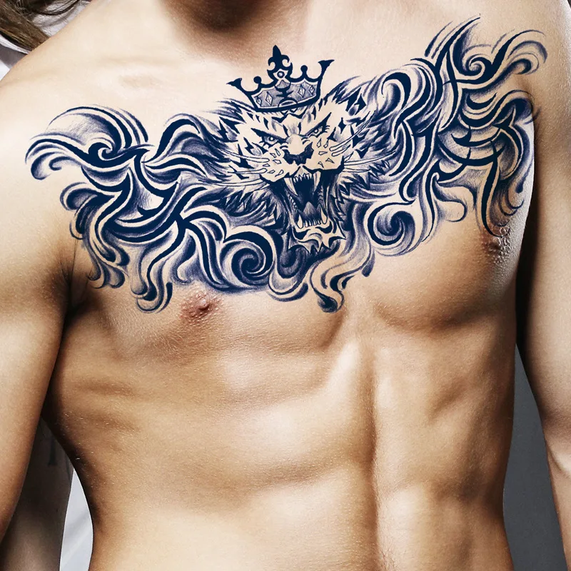 last 15 days blue ink custom read to ship dragon eagle flower semi permanent tattoo