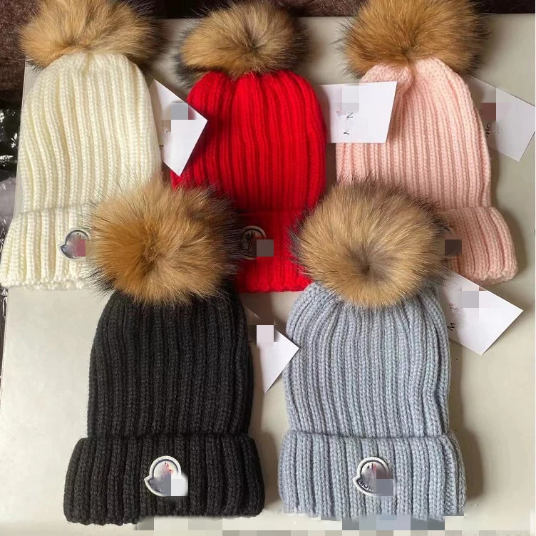 Newest Designer Unisex Winter Soft Warm Knitted Cap Stylish Thicken Pompom Beanie Hat