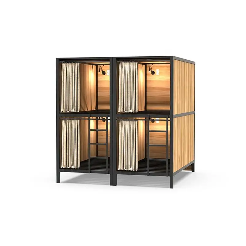 JZD factory Durable modern bed design wooden bunk beds hostel japanese sleeping pods for adults bed capsule hotel
