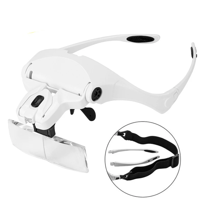 
Hot Selling 5 Lenses headwear magnifier glasses with led lamp 