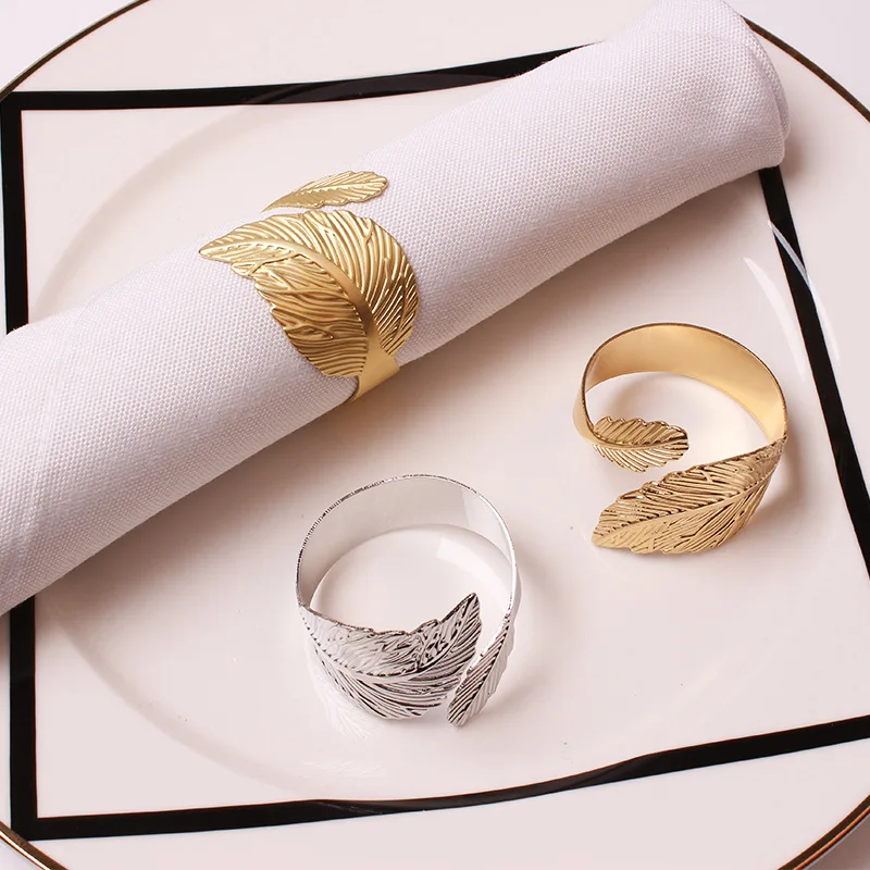 Hot Sale Silver Gold Plated Napkin Rings Wedding Banquet Banquet Dinner Party Napkin Holder Ring Table Decoration