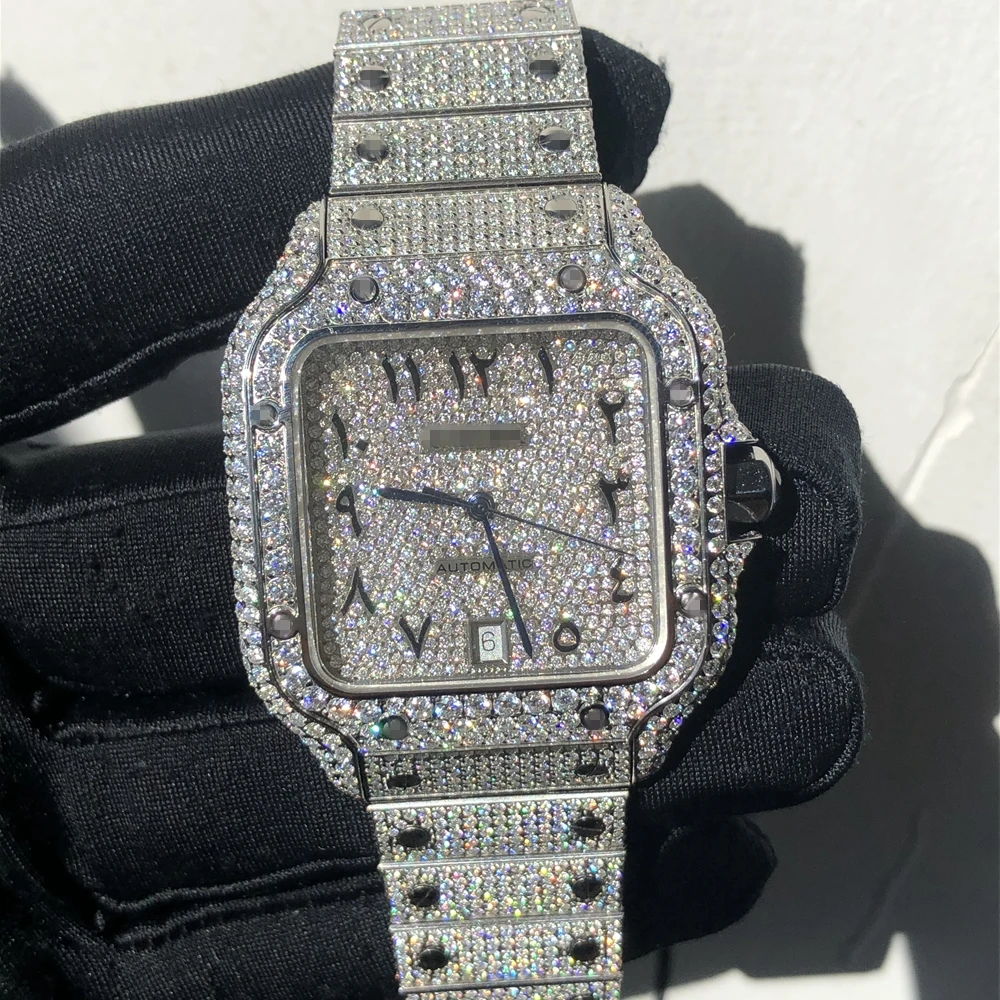 Hand Set Replica RLX AP Loose Gemstone Bring Full Iced Out Diamond Watch Hip hop Jewelry