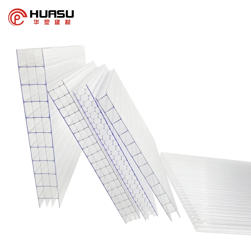 Tinted thickness 4-20mm recycled Honeycomb PC mulit wall hollow polycarbonate sheet