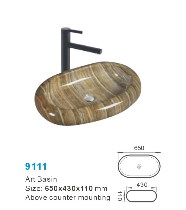 European Style Faction Oval Above Counter Basin Designer Sanitary Ware High Quality Counter Top Art Basin