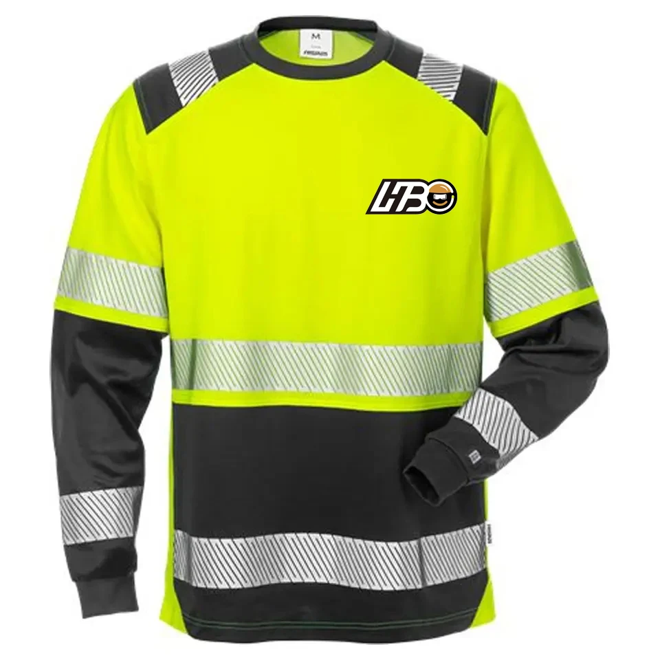 HBC Custom Hi Vis Long Sleeve Safety Shirt Reflective Vest Construction Security Safety Vest Work Reflective Safety Clothing