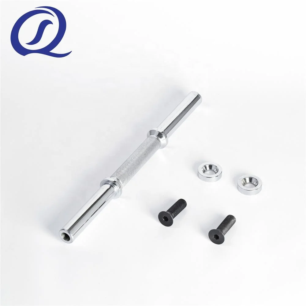 Профессиональные хромированные накатанные прямые твердые ручки для гантелей