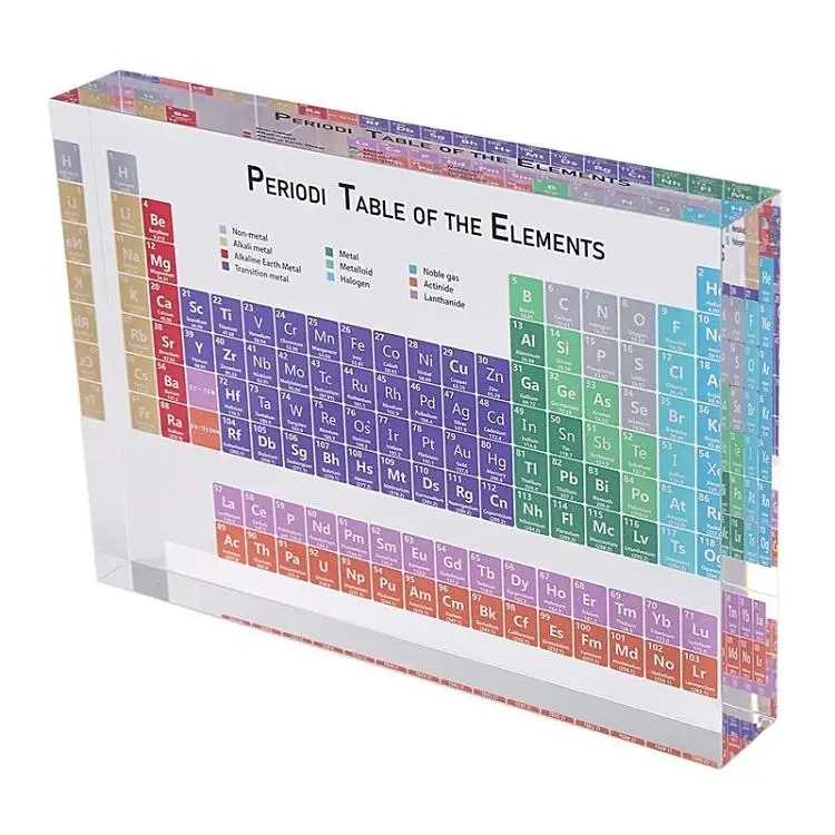 Customized Acrylic Periodic Element Paperweight Block Laboratory Gift Table