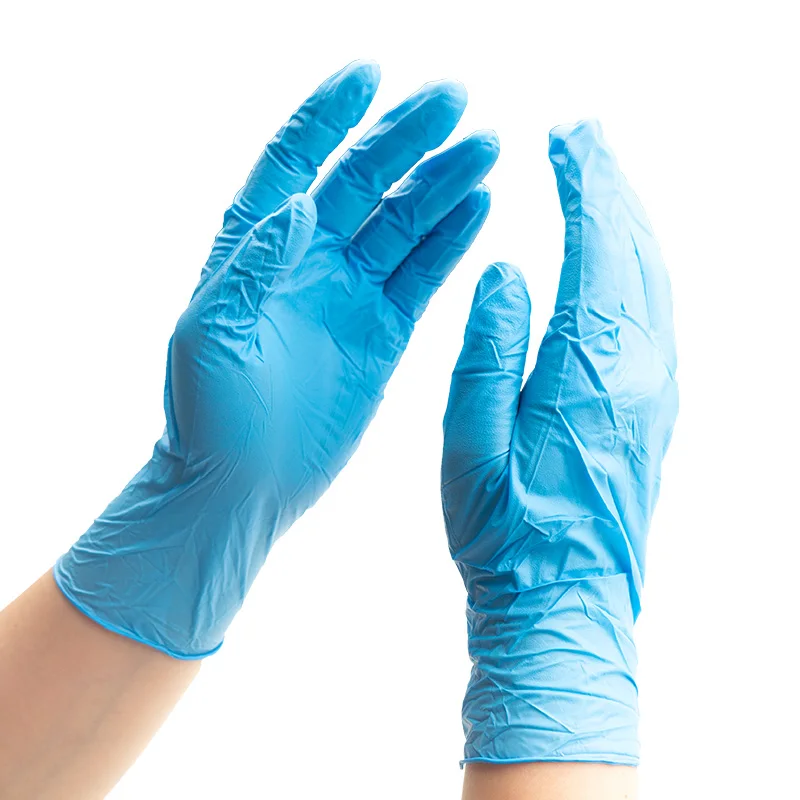 
Disposable powder free medical nitrile gloves blue 
