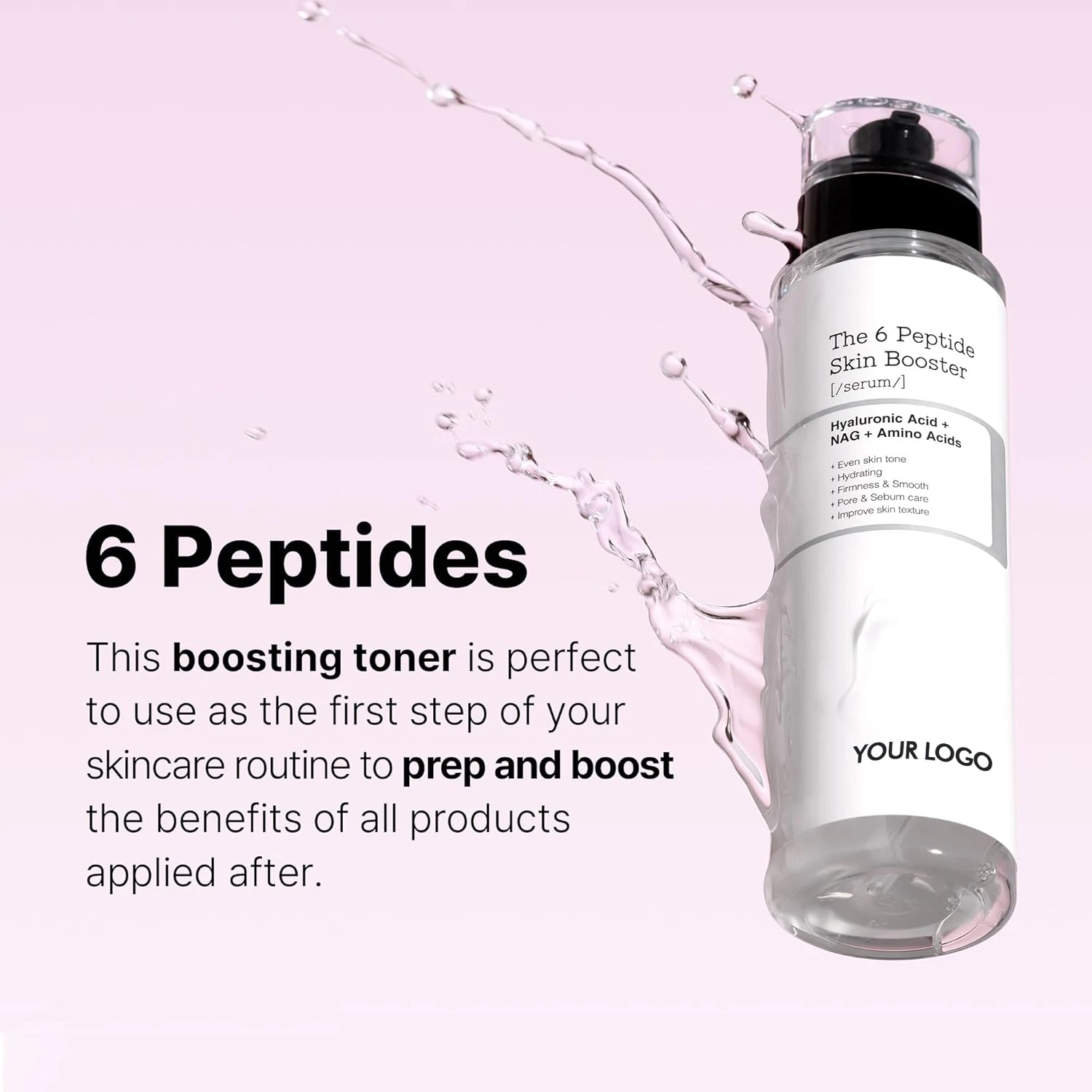 moisturize 6 peptide skin booster serum anti-aging and anti-wrinkle face serum hyaluronic acid hydrated facial essence nourish