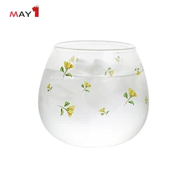 customization logo transparent borosilicate glass lemonade juice coffee cup