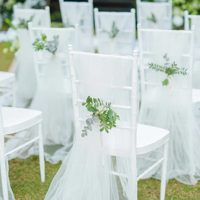 10m Wedding Decoration Tulle Roll Crystal Organza Sheer Fabric For Birthday Party Backdrop Wedding Chair Sashes Decor Yarn