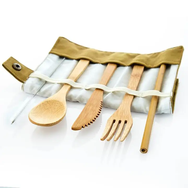 
light-weight spork Bamboo tableware set Travel tableware 