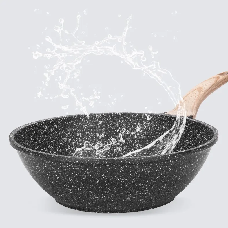 Best Price Superior Quality Carote 30Cm Wok Pan Die Casting Aluminum Cookware Non Stick Coating Wok For Induction Cooker