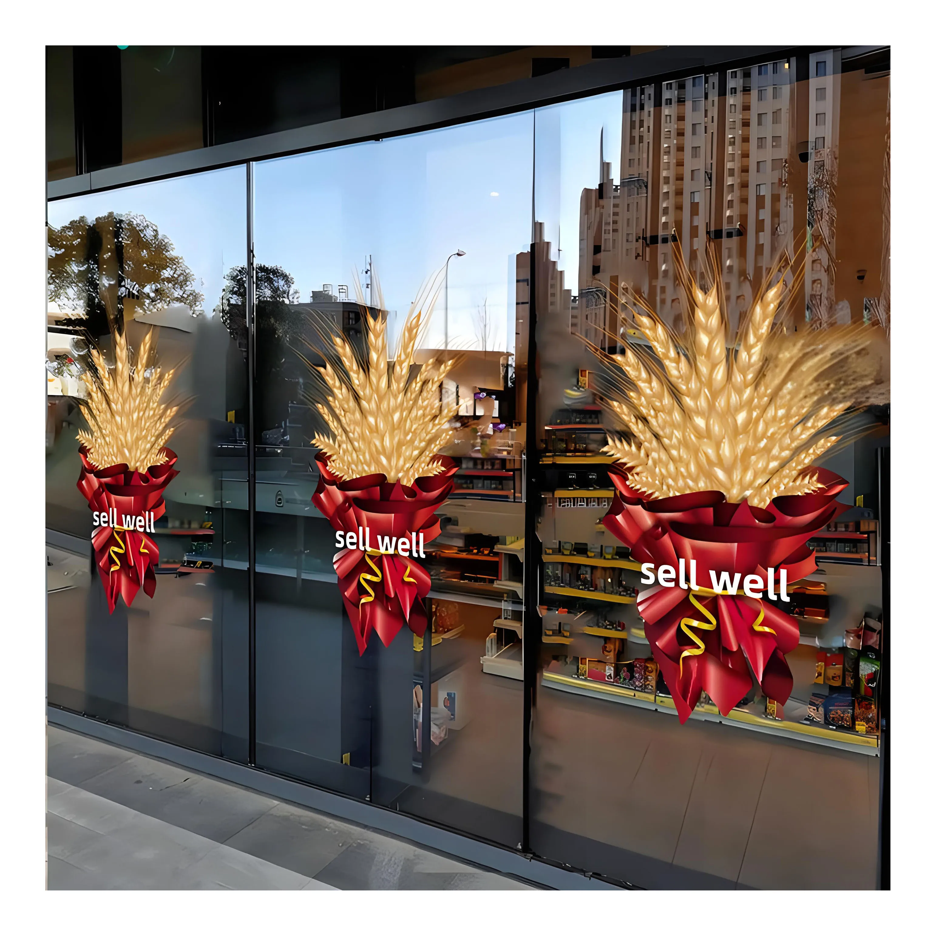 Съемная оконная стеклянная настенная виниловая наклейка на окно печать логотипа для нового магазина наклейки