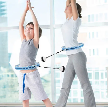 12 Sessions of 360-Degree Surround ABS Kids Adjustable Magnetic Massage Fitness Smart Hula Hoops with Ball