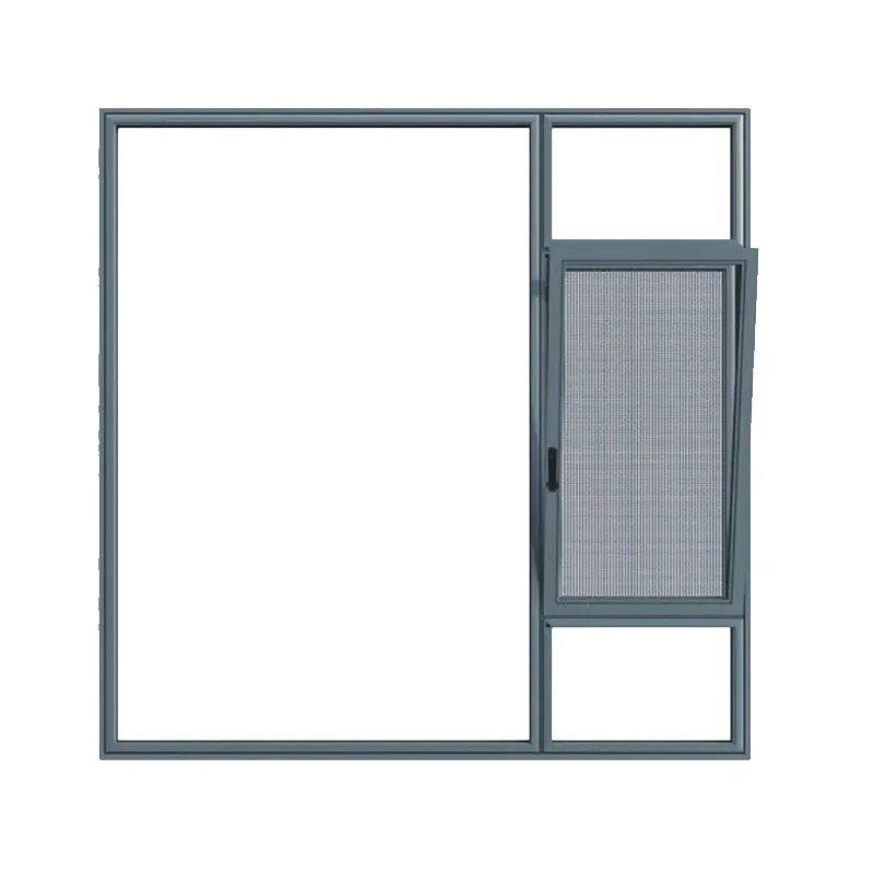 Modern Thermal Break Soundproof aluminum glass Windows bathroom Double-Glazed Top Hung Windows