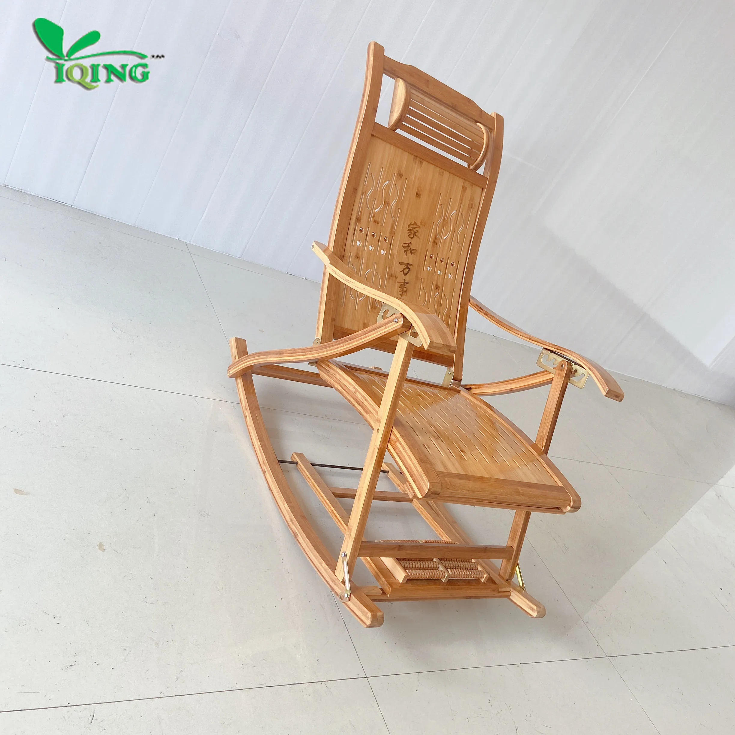 Multi Scenario Application Elegant Adult Rocking Chair Folding Bamboo Rocking Chair With Cushion Wholesale Customization