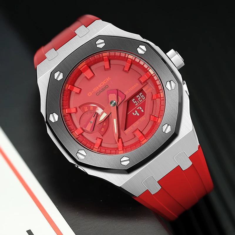 Gien creatives 2021 New Luxury 316L SS metal strap mod case bezel case for GA2100 4th Generation black sliver Modified parts