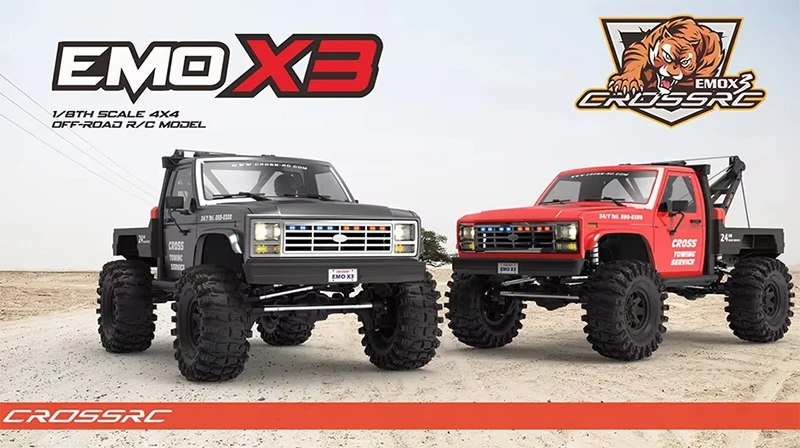 Высококрутящий момент 4WD RC спасательный грузовик Cross EMO X3 эвакуатор 2-ступенчатая коробка передач с шинами светодиодное освещение для экстремального подъема