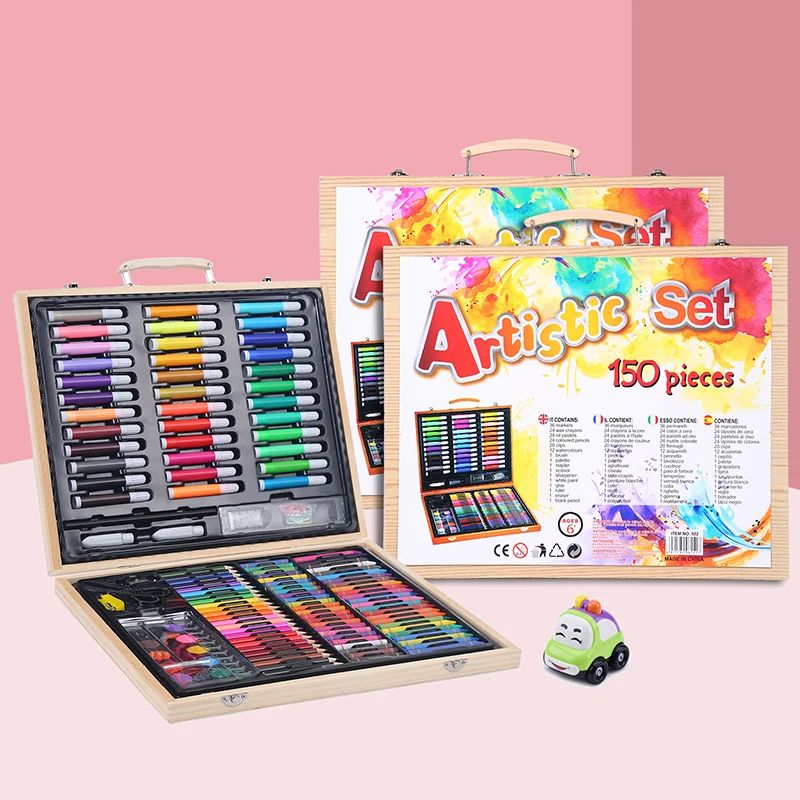 150 piece children crayola wood art coloring set for kids