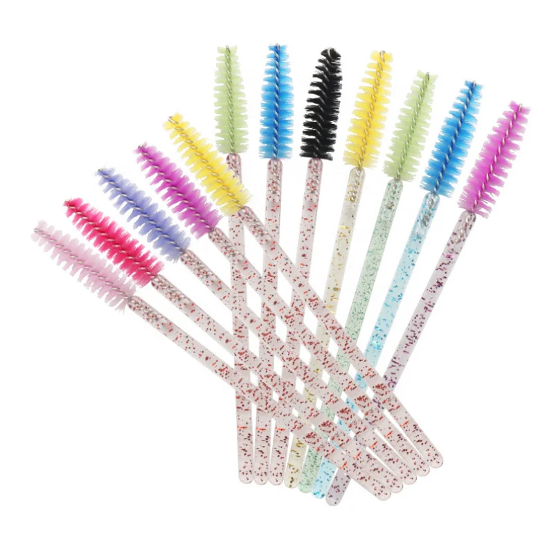 Cosmetic Makeup Brush Tool Kits Crystal Shiny Eyelash Brushes Mascara Wands Eye Lash Eyebrow Applicator