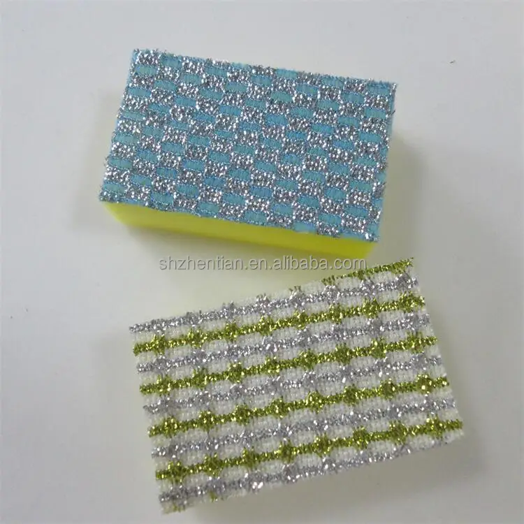 Multifunctional Kitchen Cleaning Sponge Non-Scratch Heavy Duty Stainless Steel Wire Mesh Sponge Scouring Pad Sponges For Dishes
