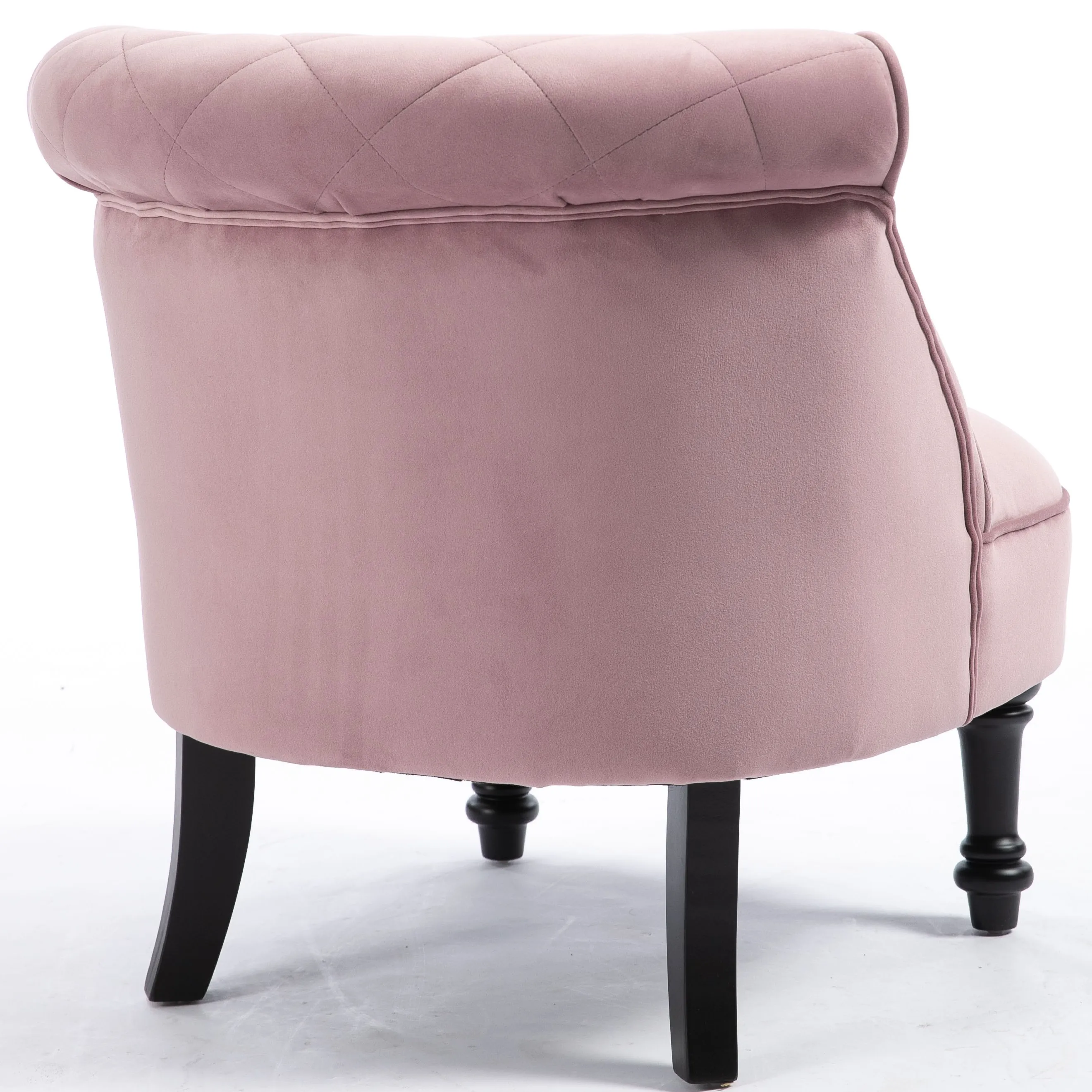 Classic Pink Velvet Upholstered Solid Wood Living Room Accent Chair