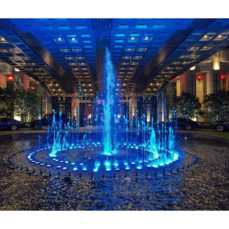 Outdoor Garden Decoration Pool Pond Water Fountain Music Dancing Fountains with Colorful Lights