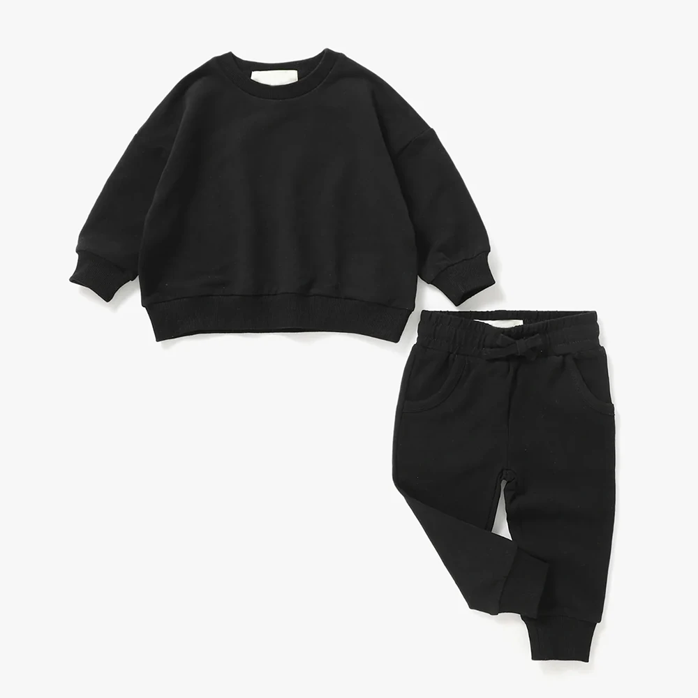 Popular Unisex Cotton Newborn Baby Clothes Set Autumn kids Girl Tracksuit Set Autumn Toddler sweatsuit set