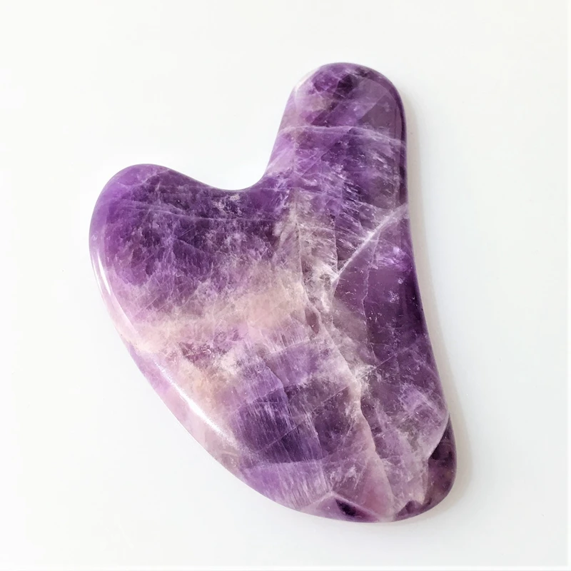 Huiying Fast shipping beauty personal care Amethyst facial gua sha board Purple Crystal