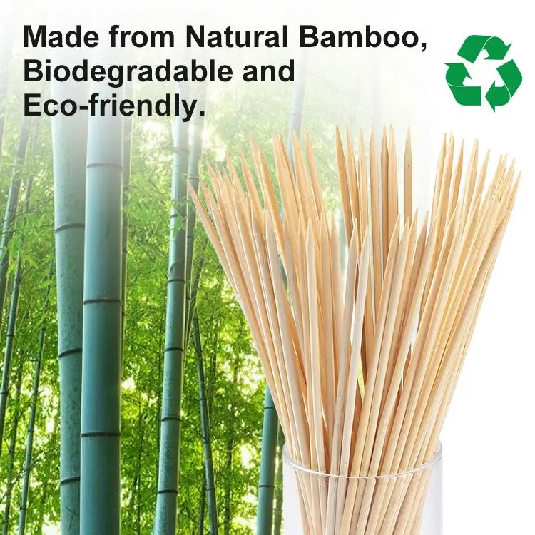 Hot Sale 30Cm 3Mm X300 Customized Long Dull Tusuk Sate Bamboo Skewer