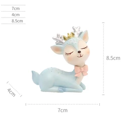 High Quality Mini Deer Couple Animal Set Car Dashboard Decoration Lover Wedding Gift Souvenir Home Statues Resin Crafts Animal