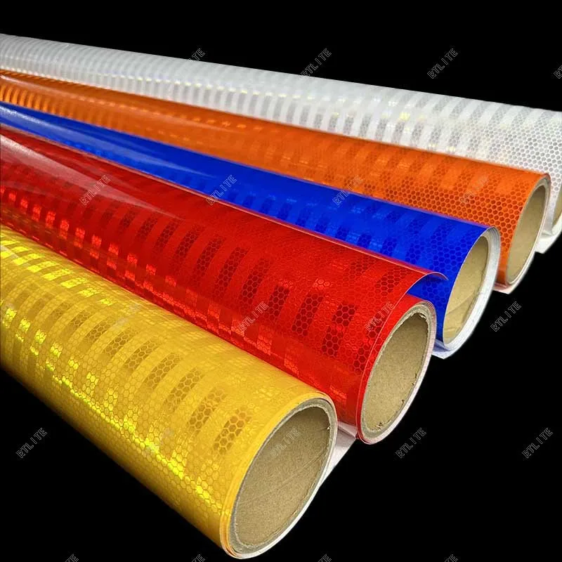 Safety Reflect Adhesion Yellow Color Diamond Grade Self Adhesive Reflective Film Roll Acrylic Reflective Sheeting Kiwalite