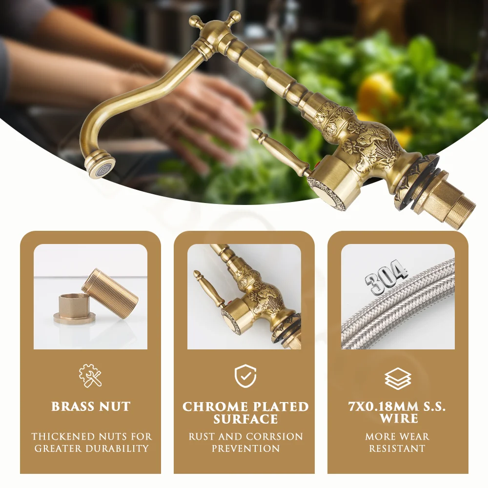 Classic Antique Faucet Bathroom Sink Faucets Cold And Hot Water Tap Basin Mixer Faucet