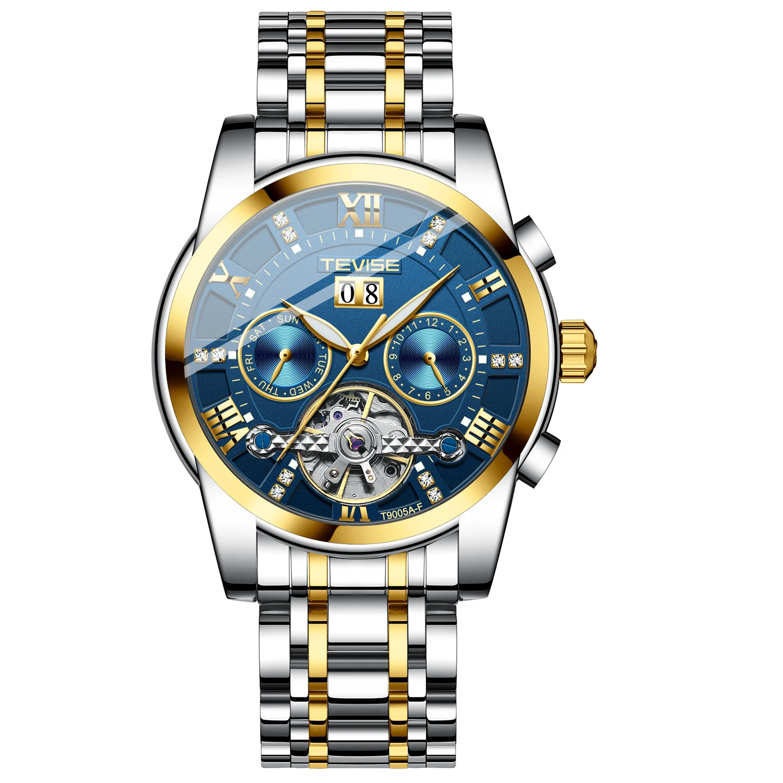 TEVISE T9005A-F Мужские автоматические часы классические механические часы Роскошные мужские часы с указанием даты наручные часы Relogio Masculino