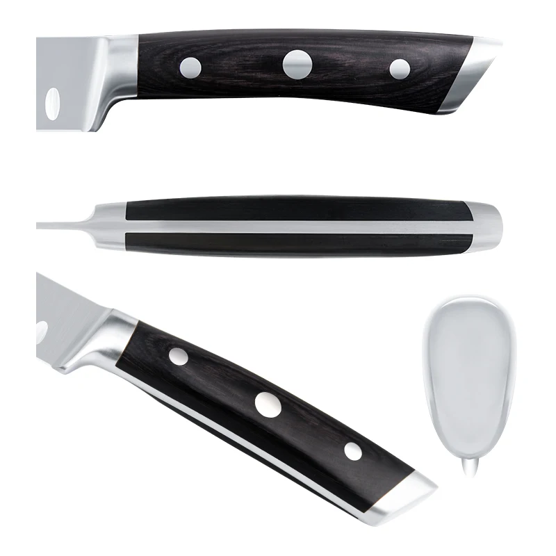 Breaking Knife with Pakkawood Handle Meat Slicing Knife For Roast Ham Poultry with Sheath and Case Butcher Knife